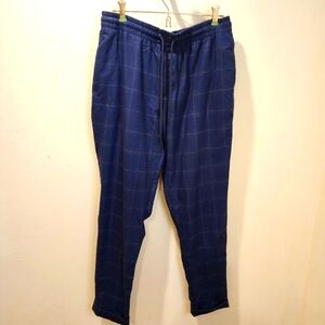 ZARA Blue Checkered Jogger Pants Size L